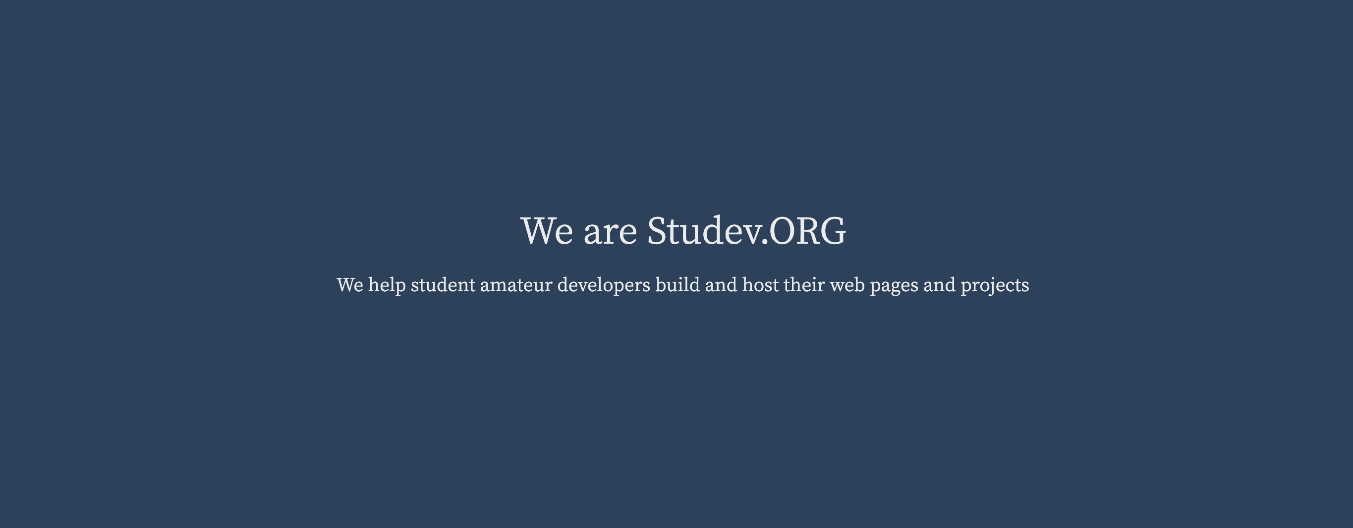 Studev.ORG: Help student amateur developers build and host their web pages and projects